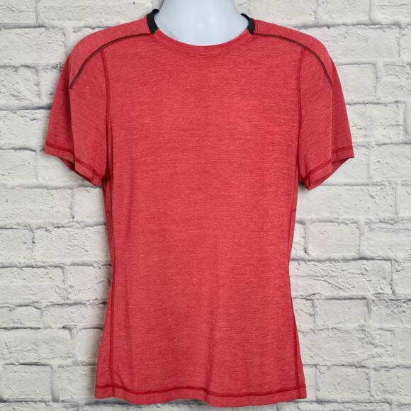 Lululemon Shirt Mens Size Small Assert Tech Short Sleeve Tee Red - Picture 1 of 15